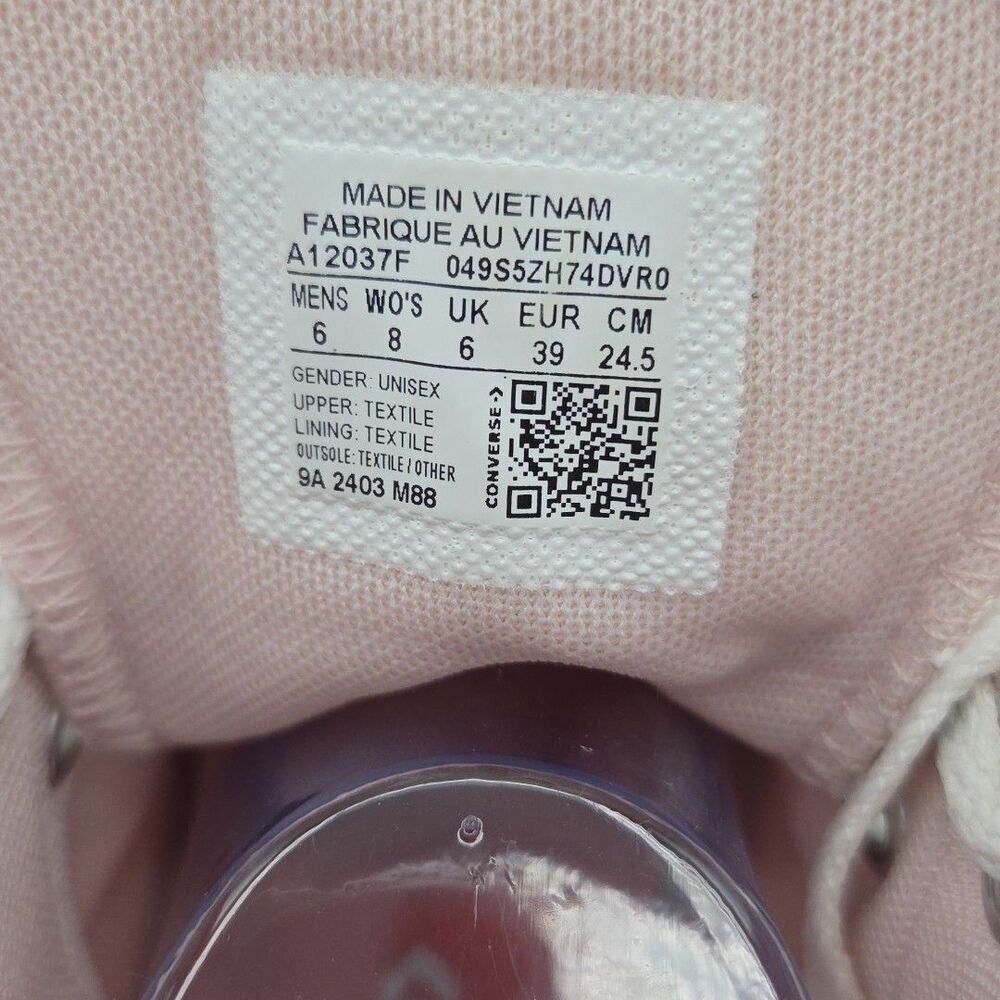 Converse Chuck Taylor All Star Hi Mushroom Garden Sneaker Blush Hush Womens 8 - Picture 8 of 8